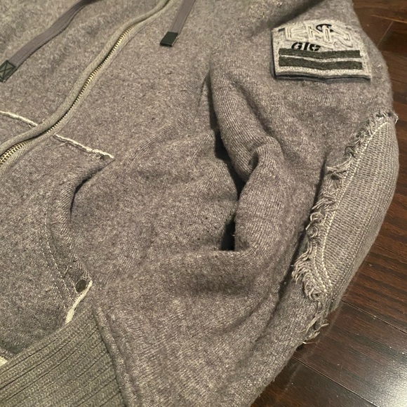 Energie Grey Hooded Sweatshirt, Size L Cotton Sherpa interior, Superb condition - Picture 2 of 6